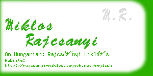 miklos rajcsanyi business card